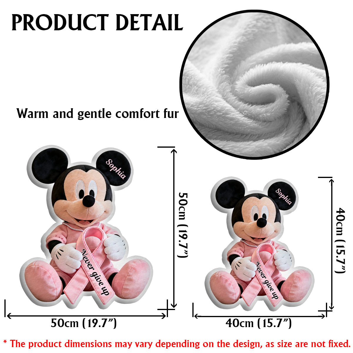 Breast Cancer Awareness - Personalized Breast Cancer Awareness Faux Fur Shaped Pillow