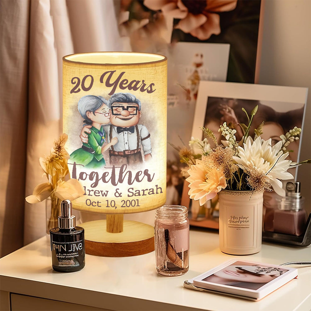Together Since - Personalized Mouse Table Lamp with Wood Base