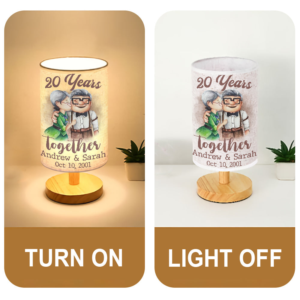 Together Since - Personalized Mouse Table Lamp with Wood Base
