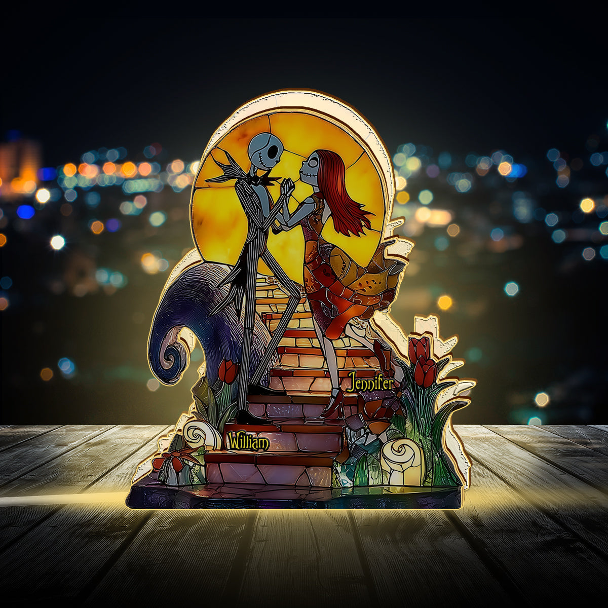 Nightmare Couple Halloween - Personalized Nightmare Acrylic LED Night Light