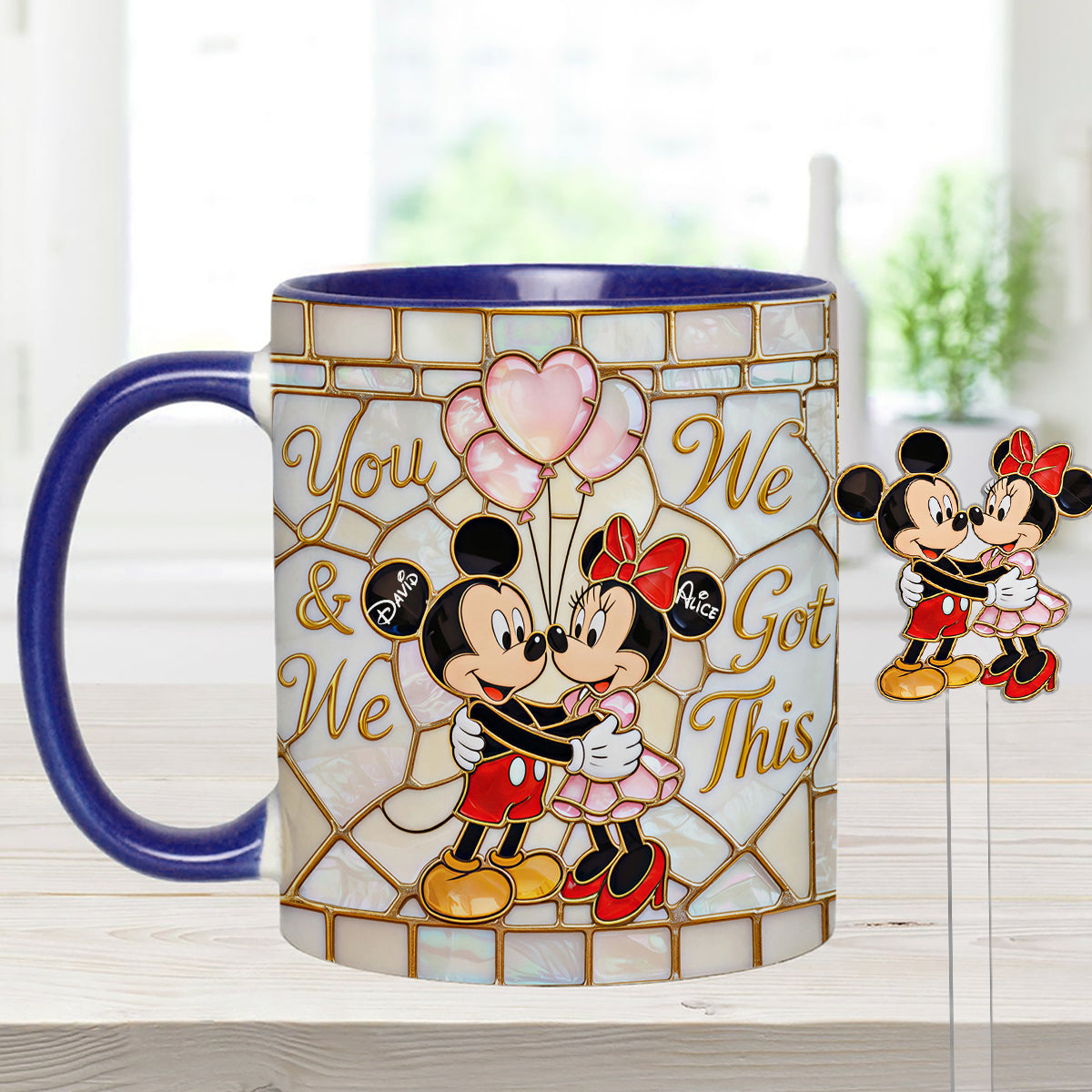 You & Me We Got This - Personalized Mouse Set Accent Mug with Acrylic Stirrers