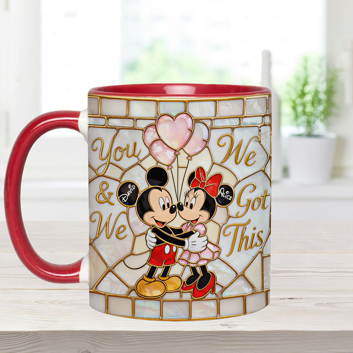 You & Me We Got This - Personalized Mouse Set Accent Mug with Acrylic Stirrers