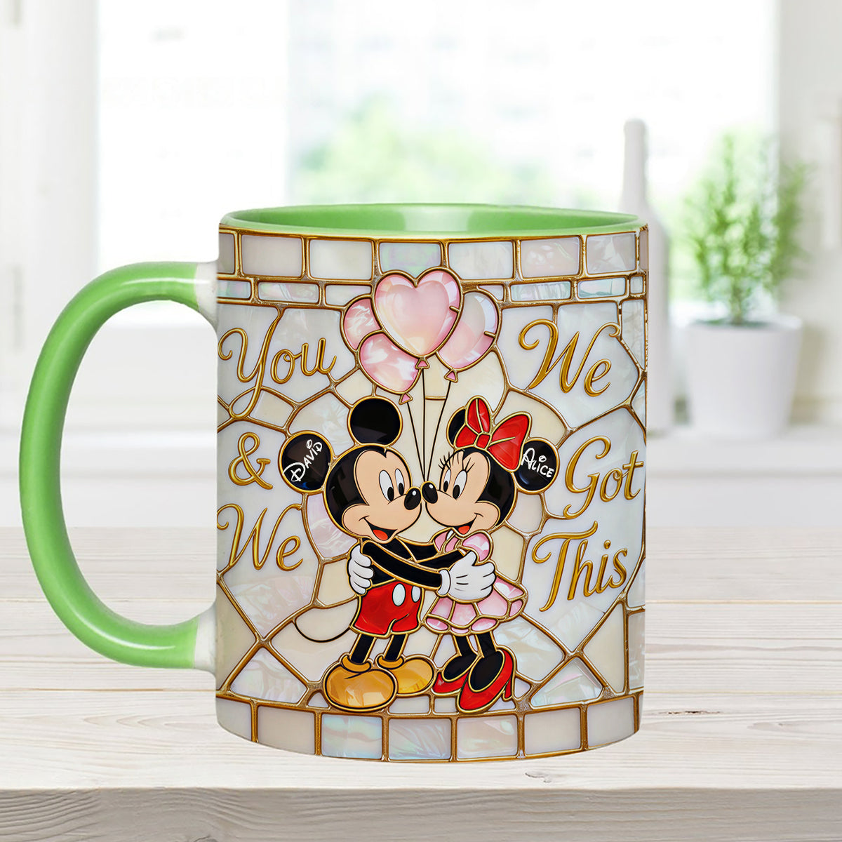 You & Me We Got This - Personalized Mouse Set Accent Mug with Acrylic Stirrers