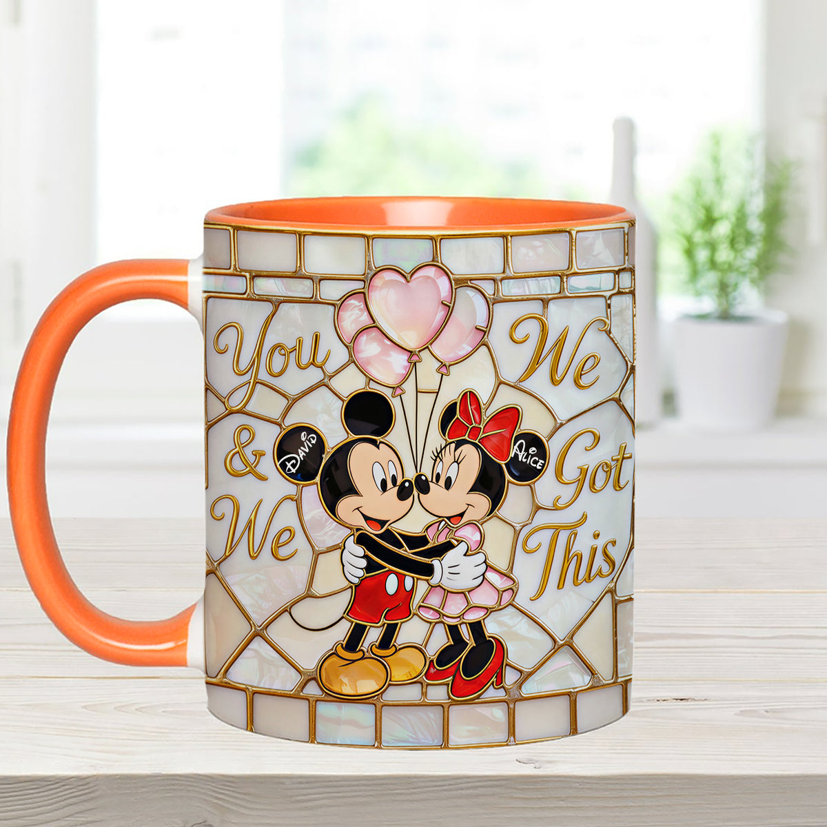 You & Me We Got This - Personalized Mouse Set Accent Mug with Acrylic Stirrers