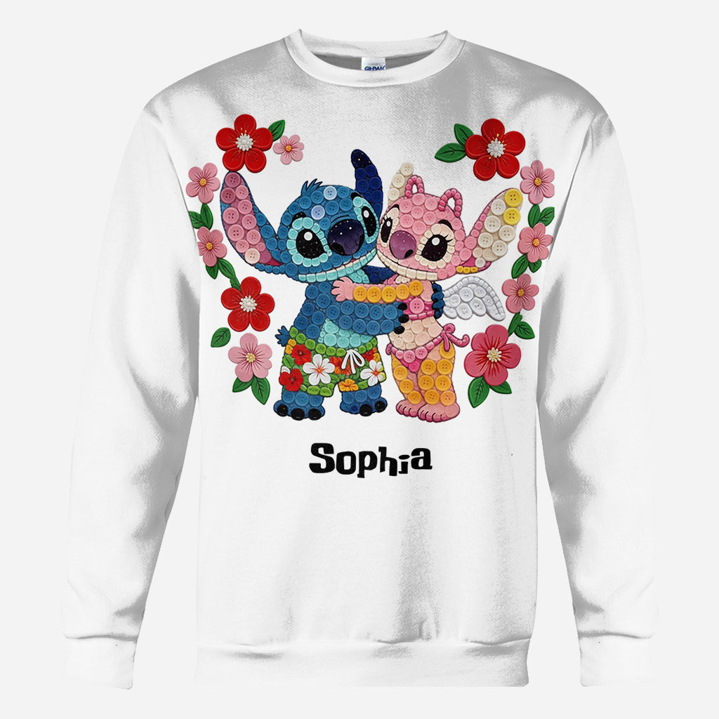 Cute Cartoon Monster, Aloha Hawaii Vibes - Personalized Ohana All Over Shirt