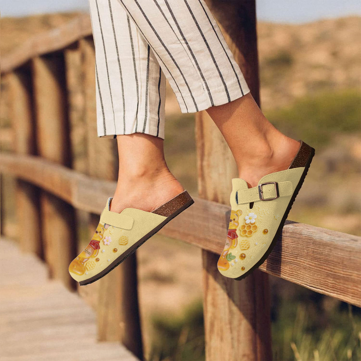 Cute Jelly Bear - Personalized Yellow Bear Clogs With Arch Support