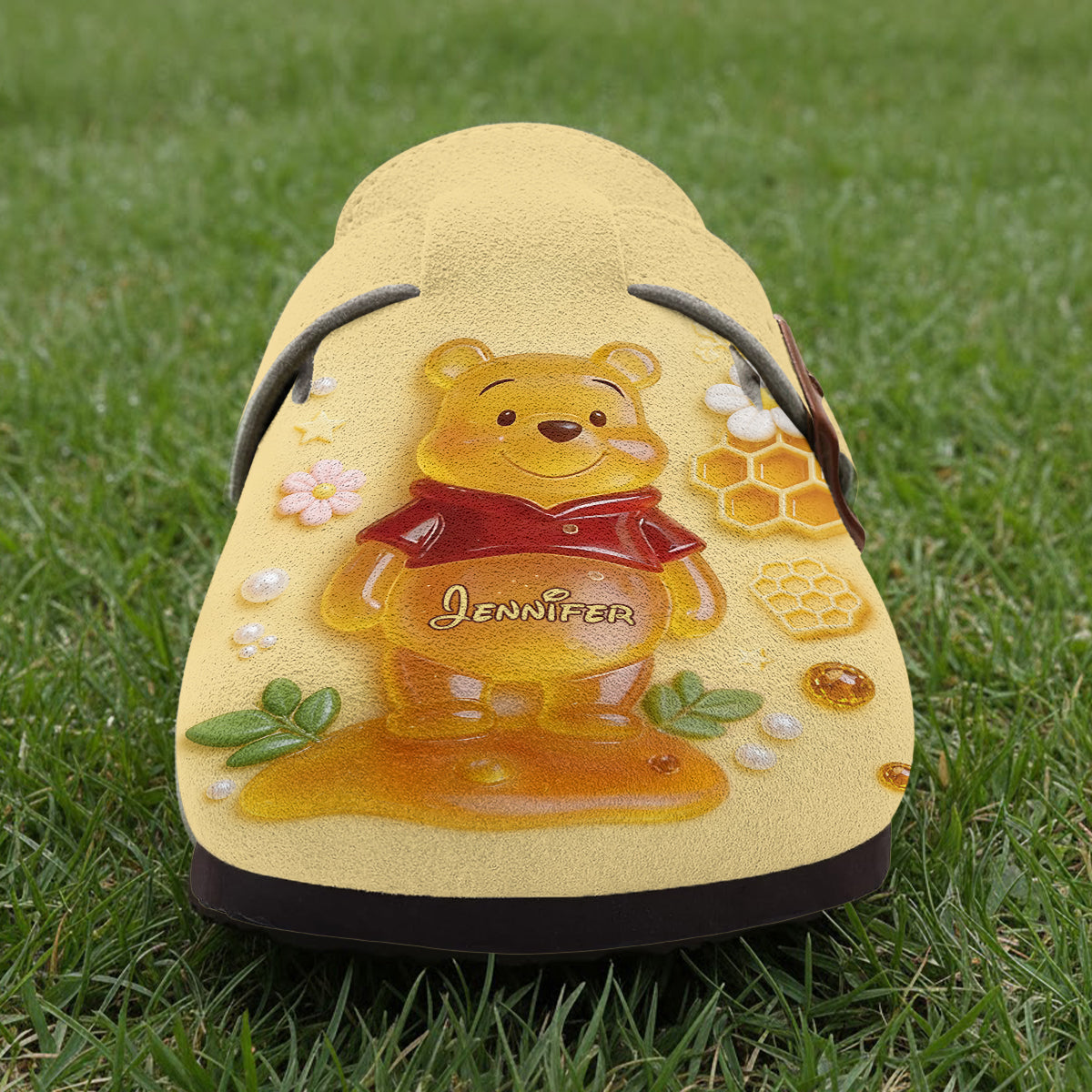 Cute Jelly Bear - Personalized Yellow Bear Clogs With Arch Support