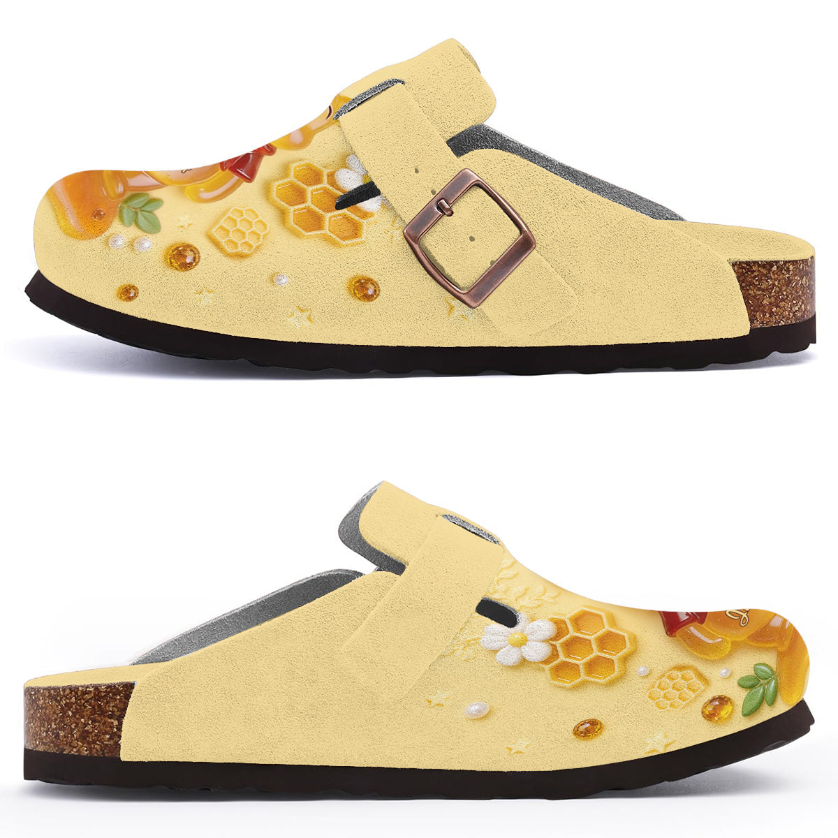 Cute Jelly Bear - Personalized Yellow Bear Clogs With Arch Support
