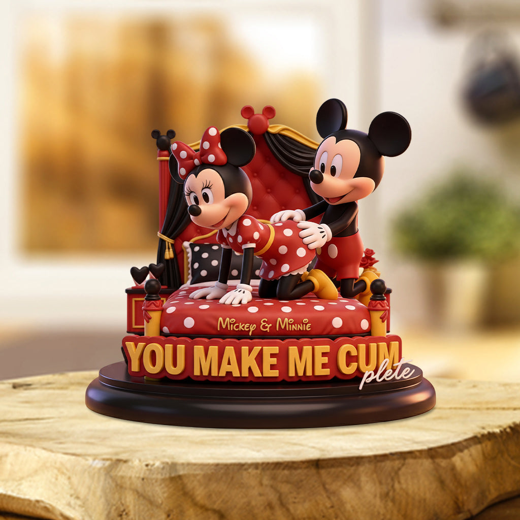 Magical Cartoon Mouse Couple, You Make Me Cumplete - Personalized Mouse Custom Shaped Acrylic Plaque