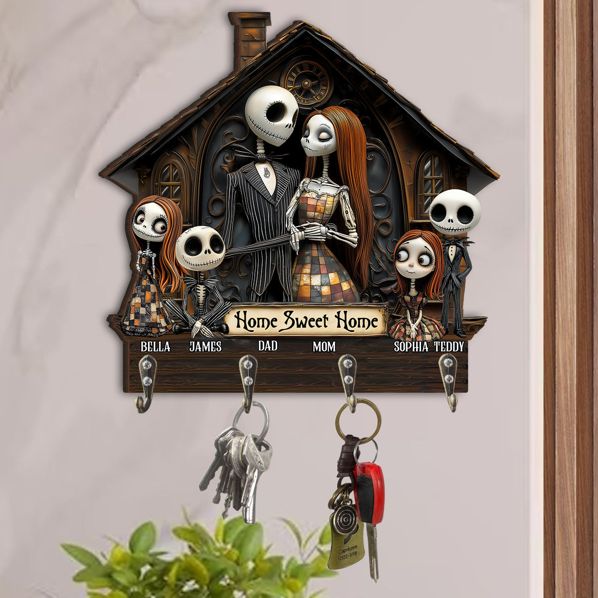 Home Sweet Home - Personalized Nightmare Custom Shaped Key Rack