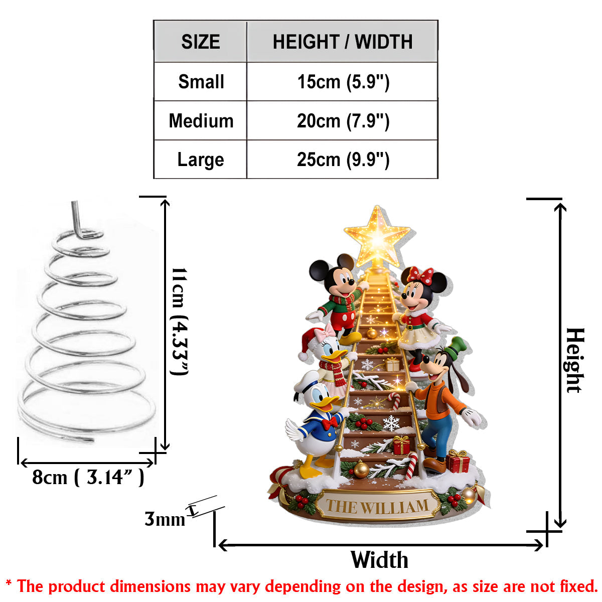 Magic Christmas - Personalized Mouse LED Light Tree Topper