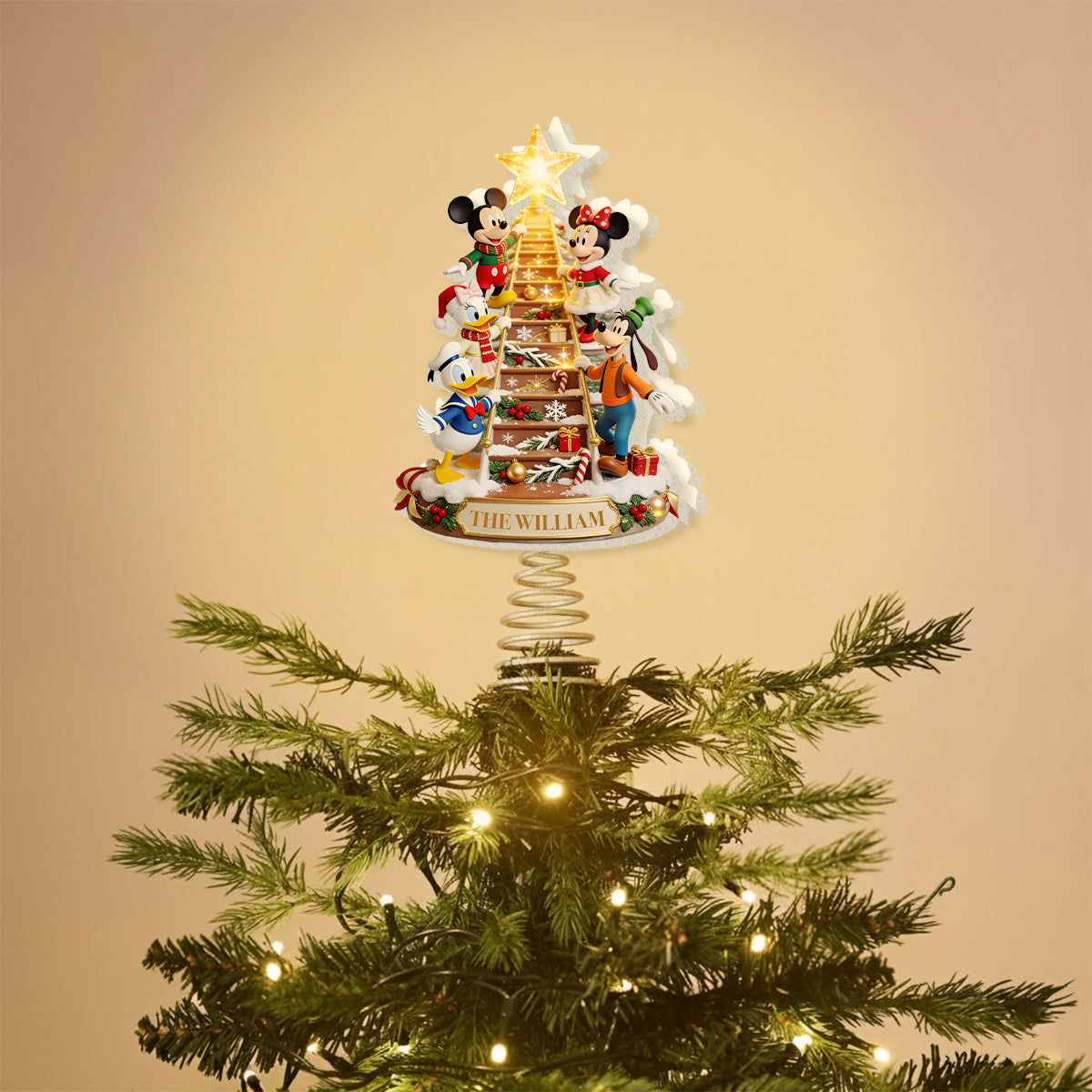 Magic Christmas - Personalized Mouse LED Light Tree Topper