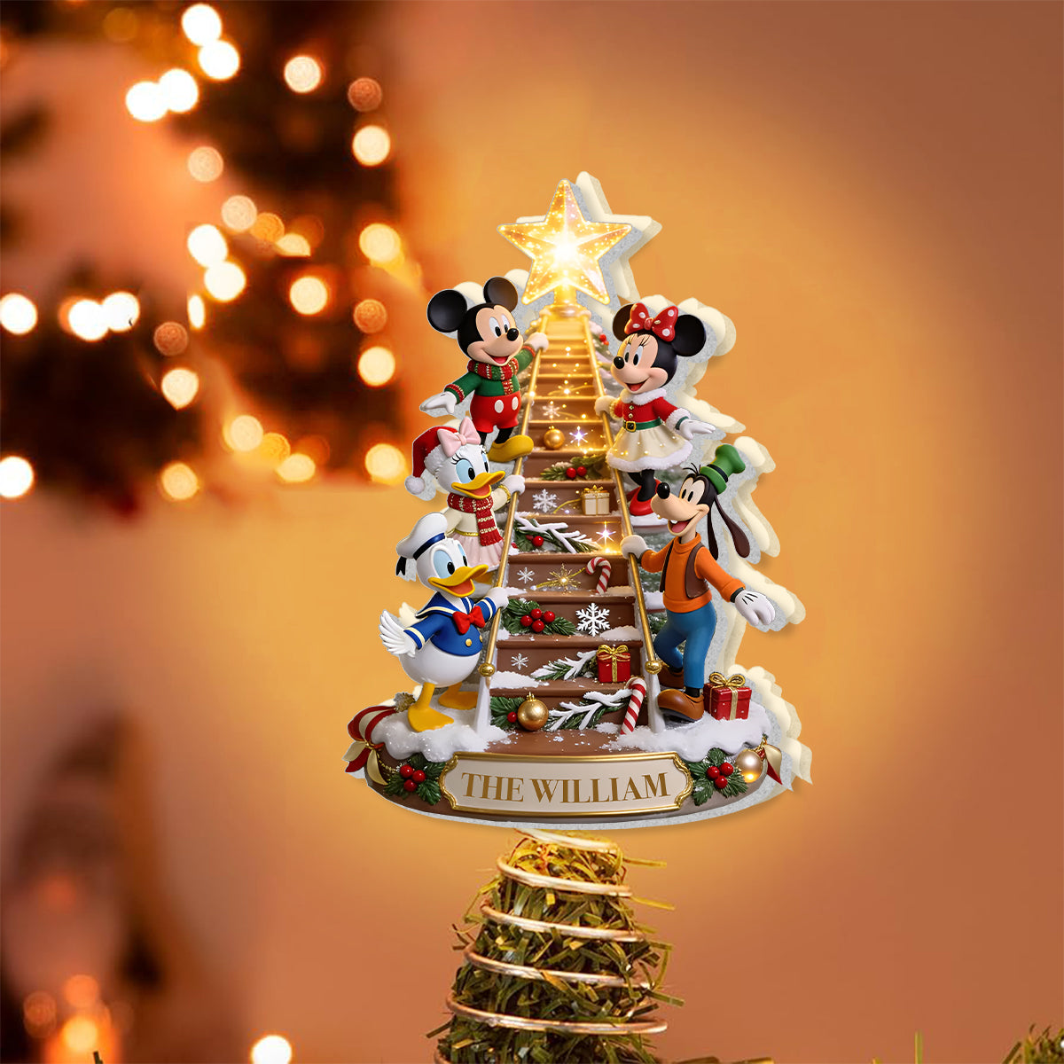 Magic Christmas - Personalized Mouse LED Light Tree Topper