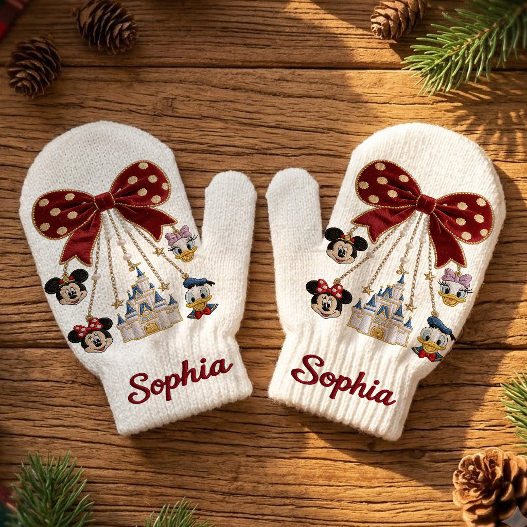 Merry Christmas - Personalized Mouse Knitted Mittens