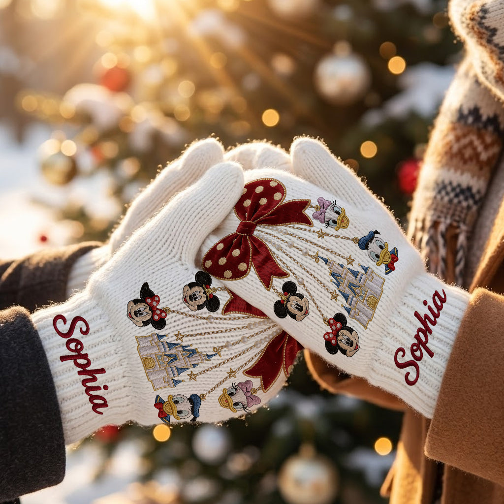 Merry Christmas - Personalized Mouse Knitted Mittens