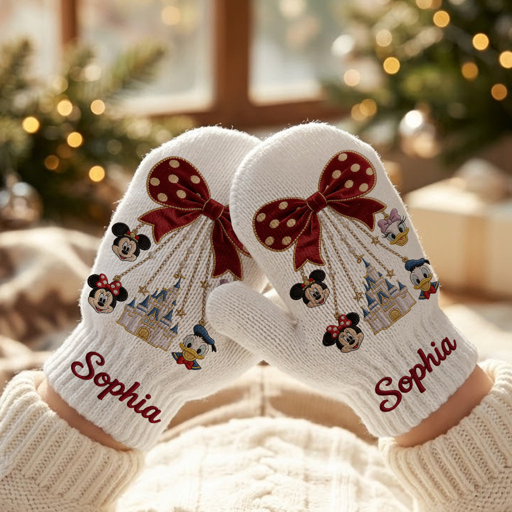 Merry Christmas - Personalized Mouse Knitted Mittens