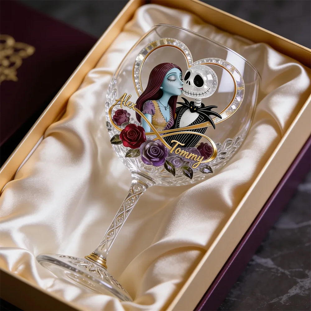 You & Me We Got This - Personalized Nightmare Wine Glasses Set With Wooden Box