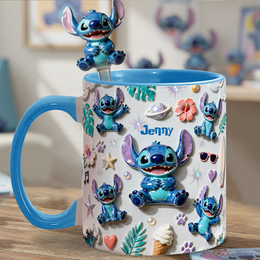 Ohana Means Family - Personalized Ohana Set Accent Mug with Acrylic Stirrers