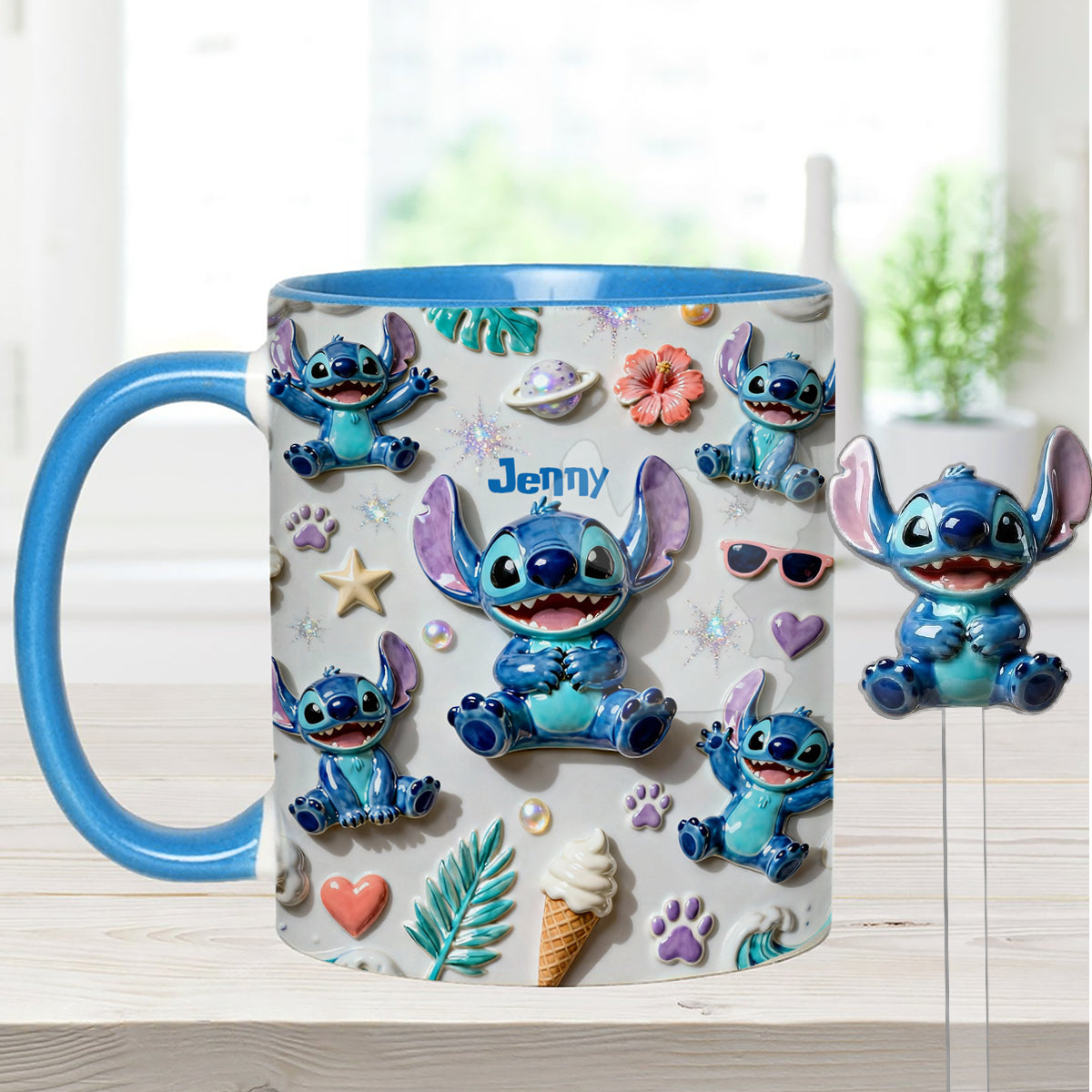 Ohana Means Family - Personalized Ohana Set Accent Mug with Acrylic Stirrers