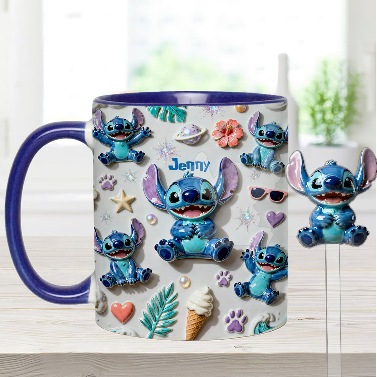 Ohana Means Family - Personalized Ohana Set Accent Mug with Acrylic Stirrers