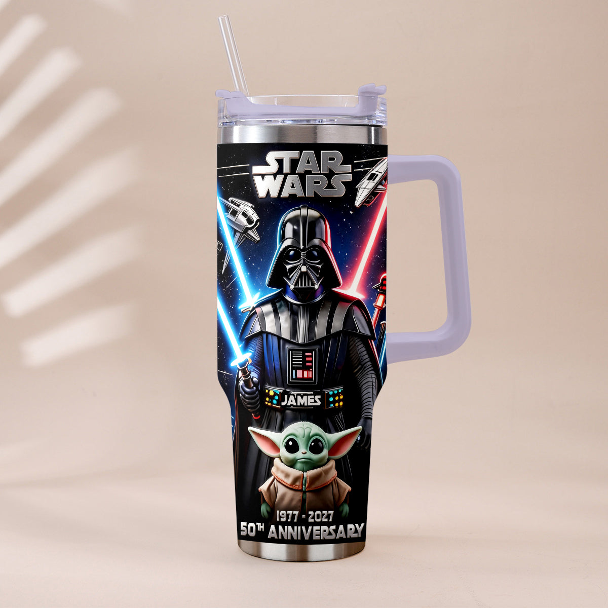 50th anniversary - Personalized The Force Tumbler With Plush Charm