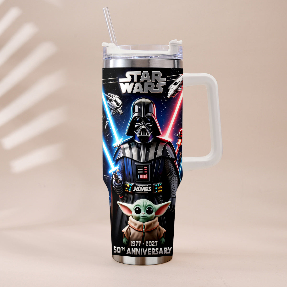 50th anniversary - Personalized The Force Tumbler With Plush Charm