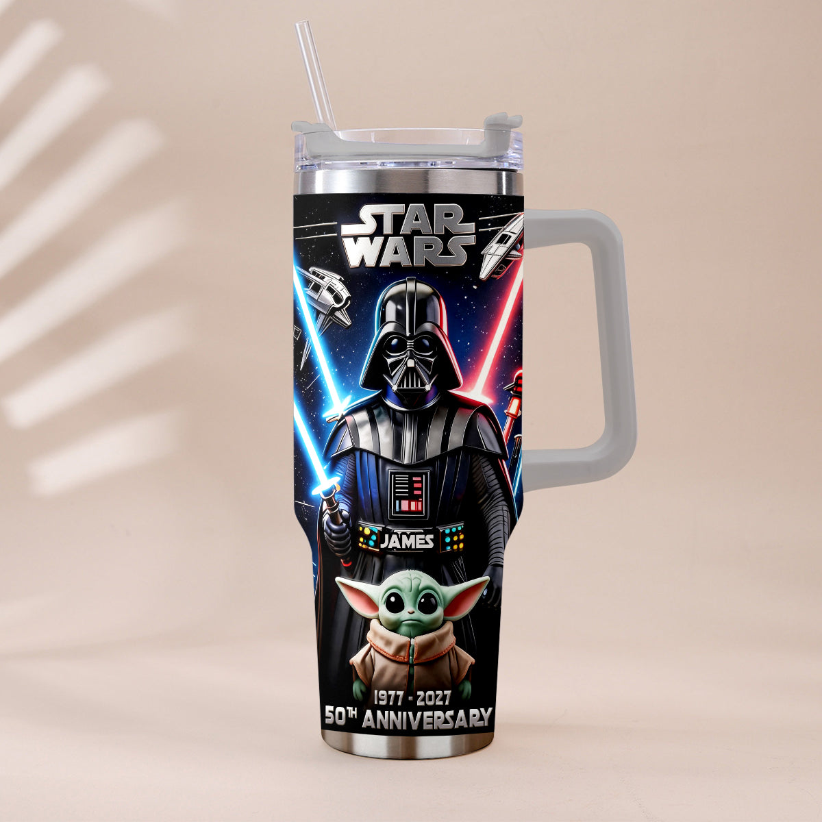 50th anniversary - Personalized The Force Tumbler With Plush Charm