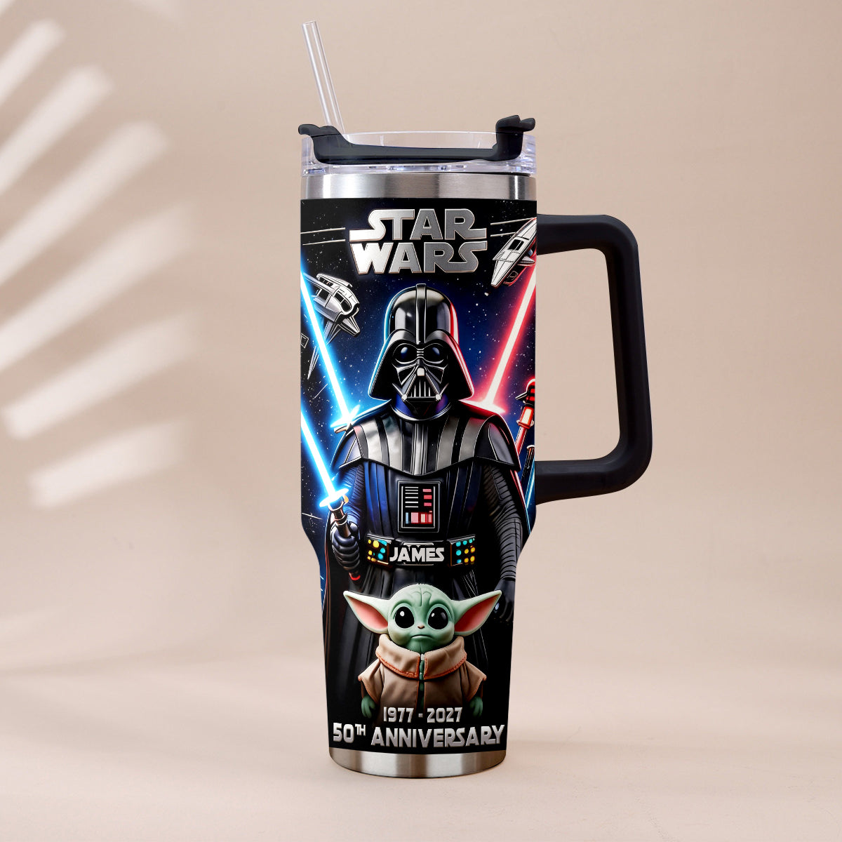50th anniversary - Personalized The Force Tumbler With Plush Charm