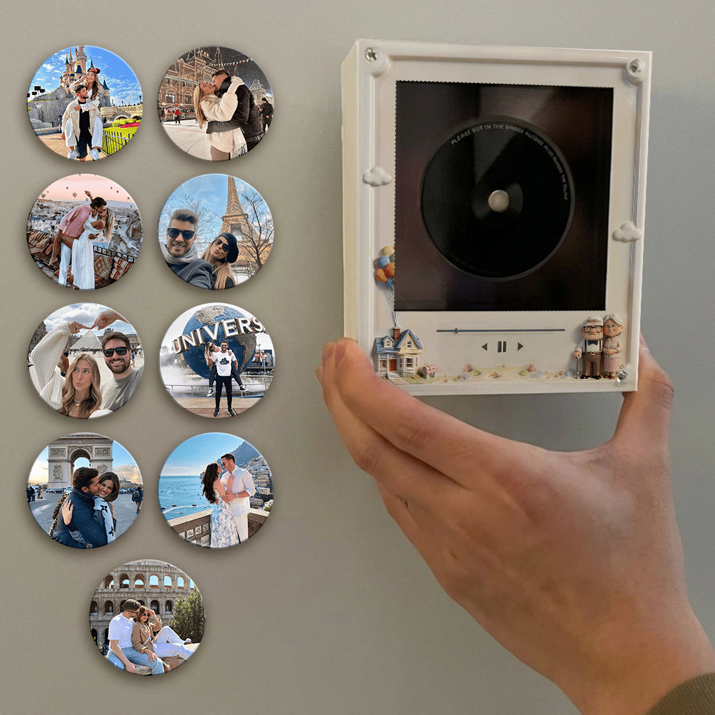 You Are My Greatest Adventure - Personalized Up Movie Couple Rotating Music Magnet With Light