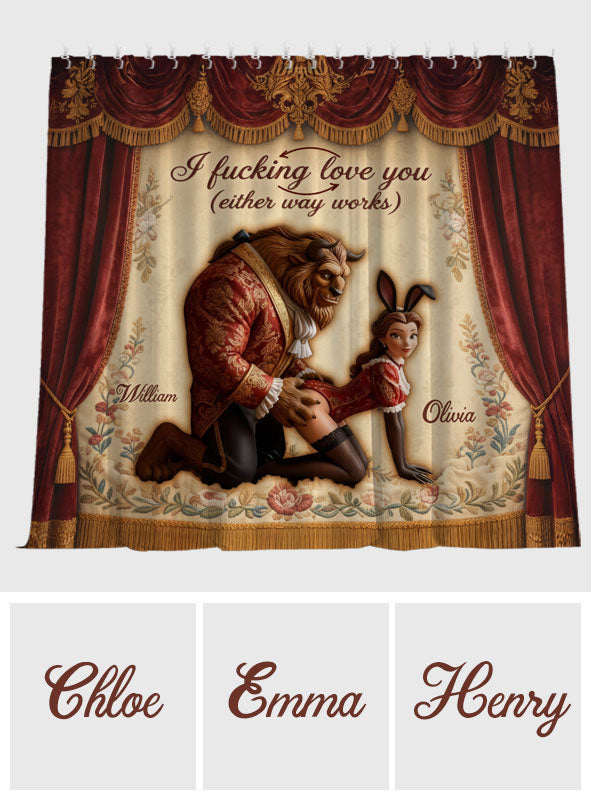 Funny Fairytale Roleplay Tapestry - Personalized Beauty And The Beast Blackout Window Curtain/ Drapes Set