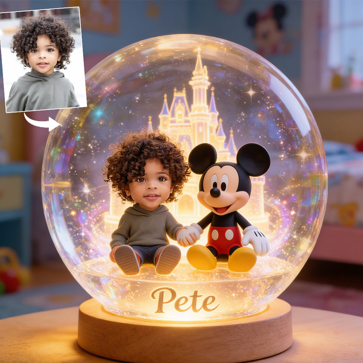 Magic Friends - Personalized Mouse Crystal Ball Night Light