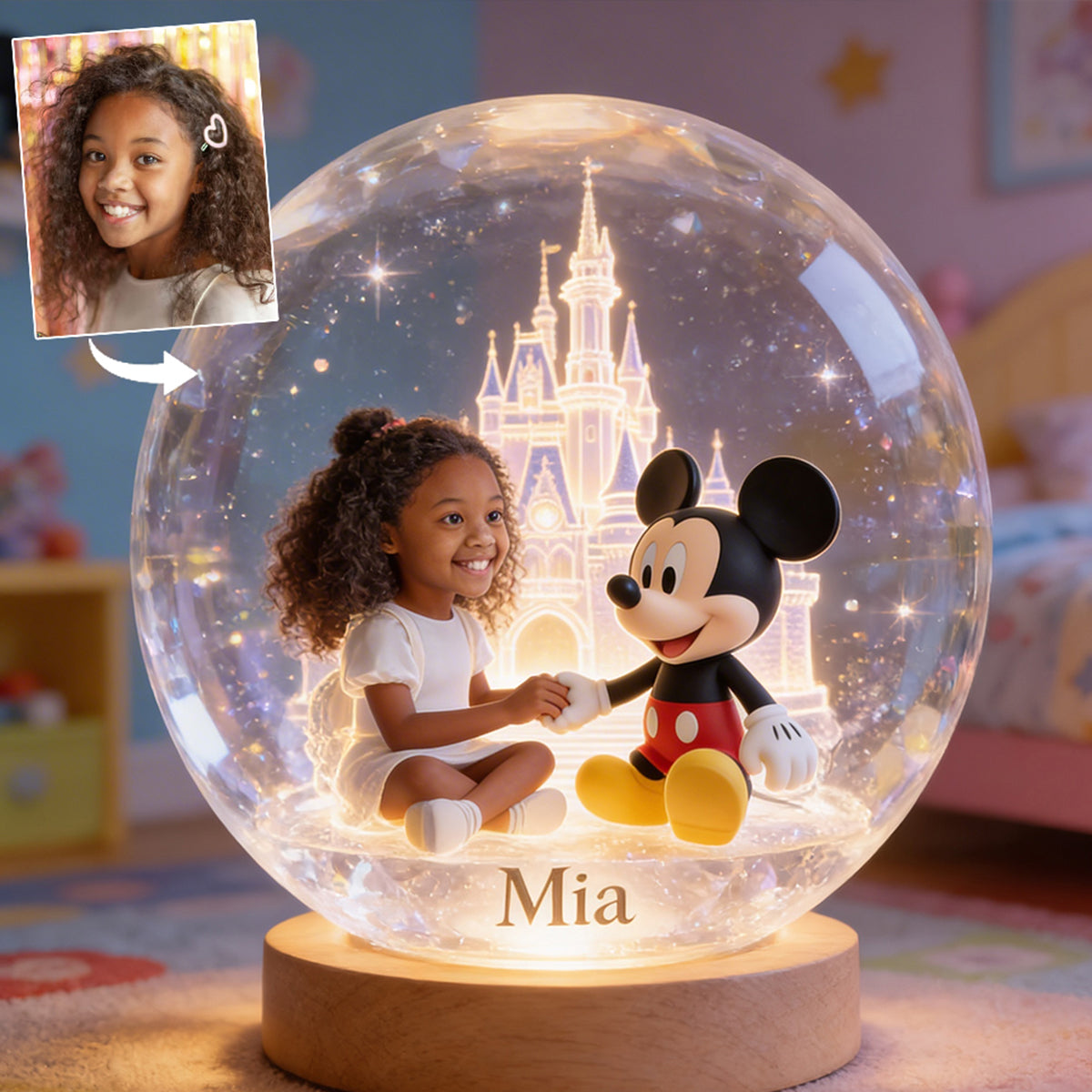 Magic Friends - Personalized Mouse Crystal Ball Night Light
