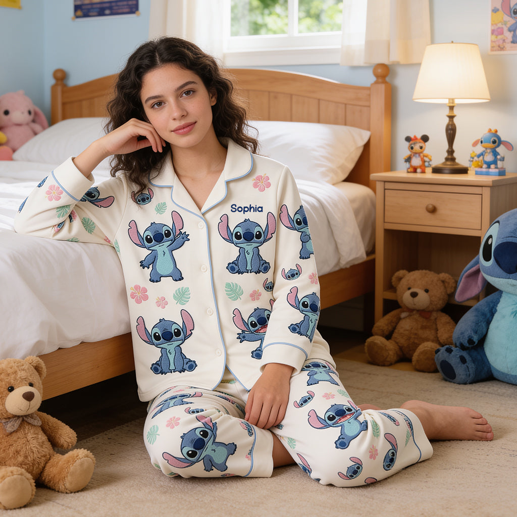 Ohana - Personalized Ohana Button Down Pajamas