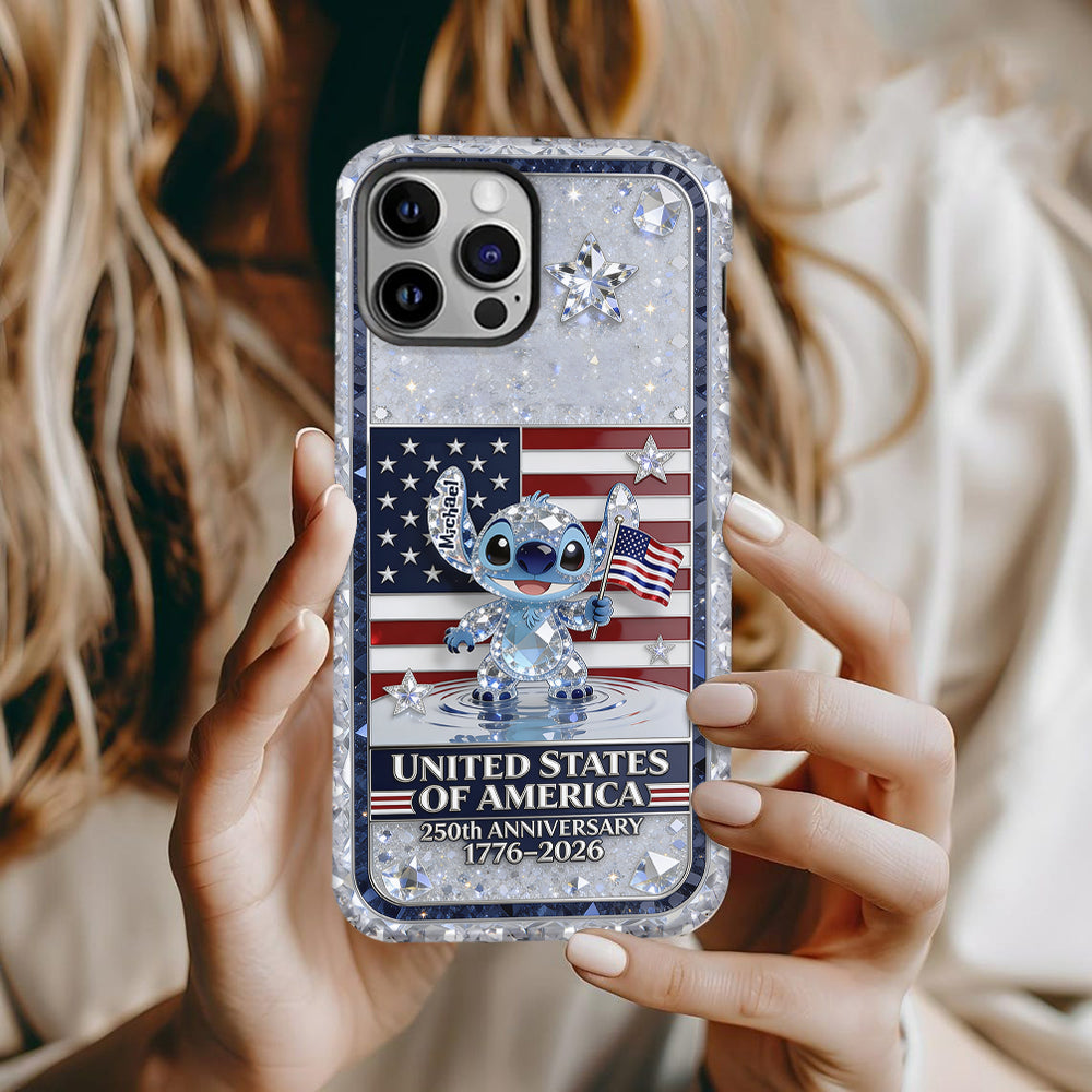 USA 250th Anniversary Cute Cartoon - Personalized Ohana Full Print Phone Case