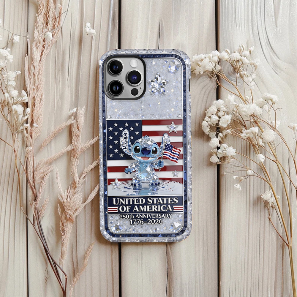 USA 250th Anniversary Cute Cartoon - Personalized Ohana Full Print Phone Case