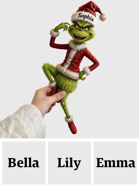 Funny Green Monster Doll - Personalized Stole Christmas Posable Plush Doll