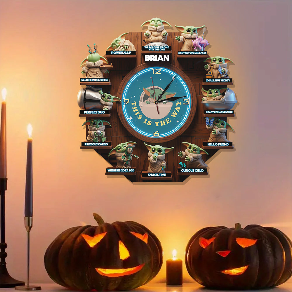 This Is The Way - Personalized The Force LED Light Wall Clock