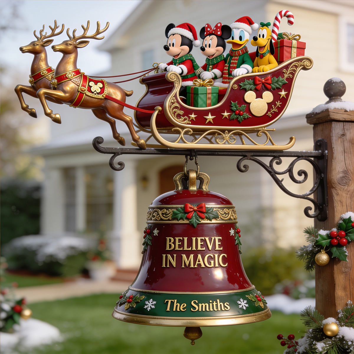 Believe In Magic - Personalized Mouse Wooden Wall Mount Sign