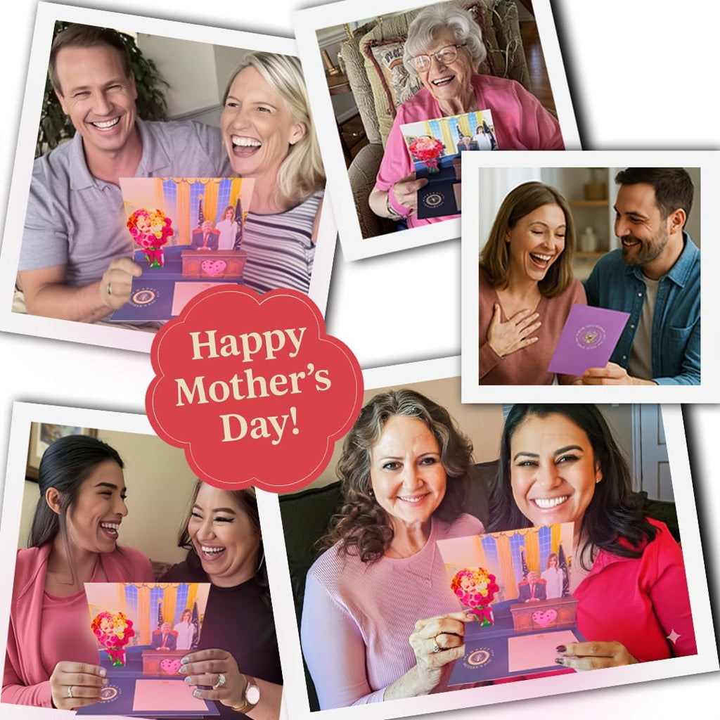 Donald Pop Up Mother's Day Card with Light and Sound - Presidential Message to Mom with Trump's Real Voice, Funny Trump Gifts for the Best Mom
