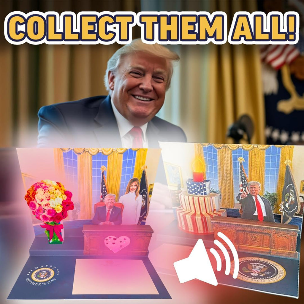 Donald Pop Up Mother's Day Card with Light and Sound - Presidential Message to Mom with Trump's Real Voice, Funny Trump Gifts for the Best Mom