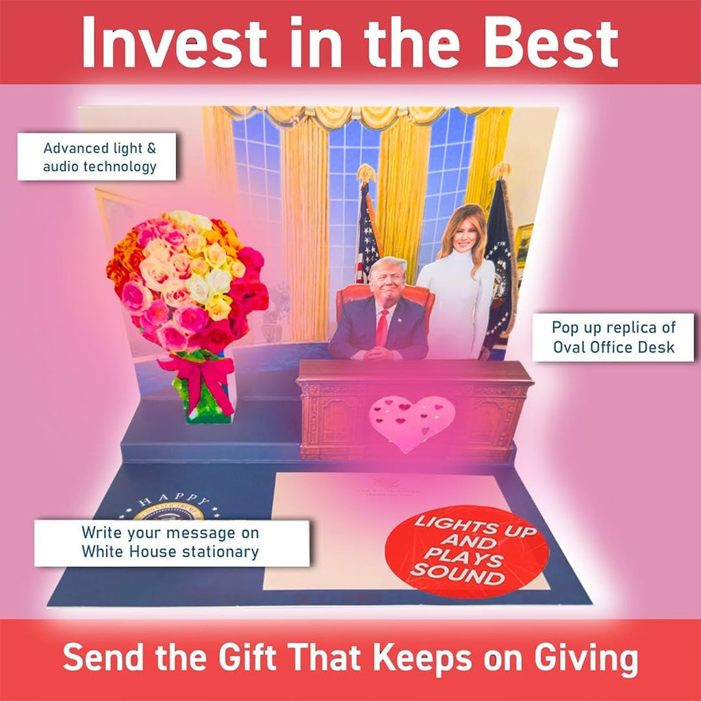 Donald Pop Up Mother's Day Card with Light and Sound - Presidential Message to Mom with Trump's Real Voice, Funny Trump Gifts for the Best Mom