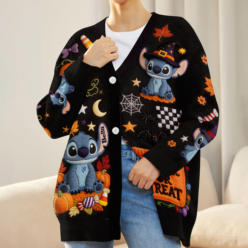Trick Or Treat - Personalized Ohana Cardigan Sweater