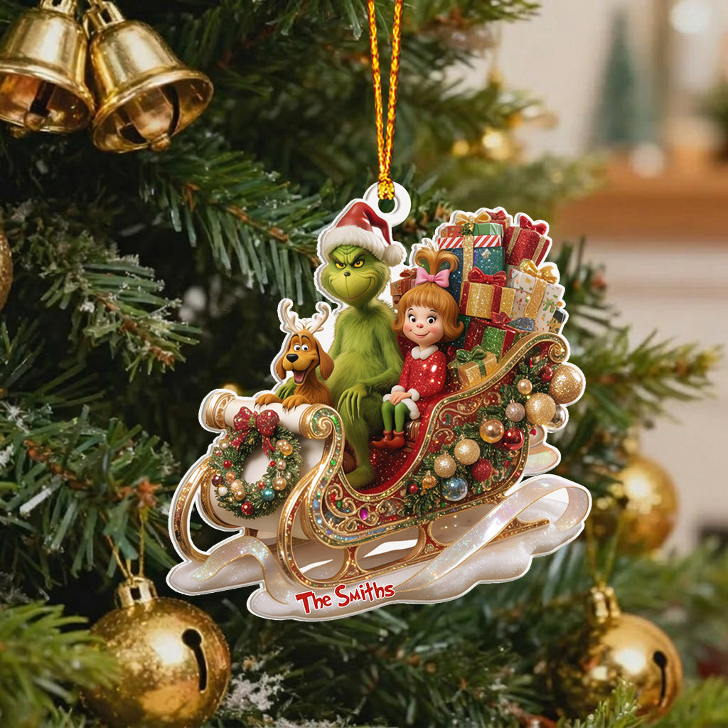 Dashing Through The Snow Grinchmas - Personalized Stole Christmas Premium 3D Ornament