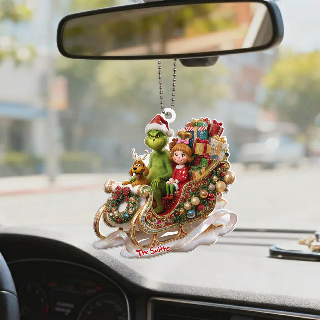 Dashing Through The Snow Grinchmas - Personalized Stole Christmas Premium 3D Ornament