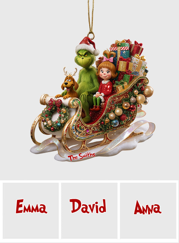 Dashing Through The Snow Grinchmas - Personalized Stole Christmas Premium 3D Ornament