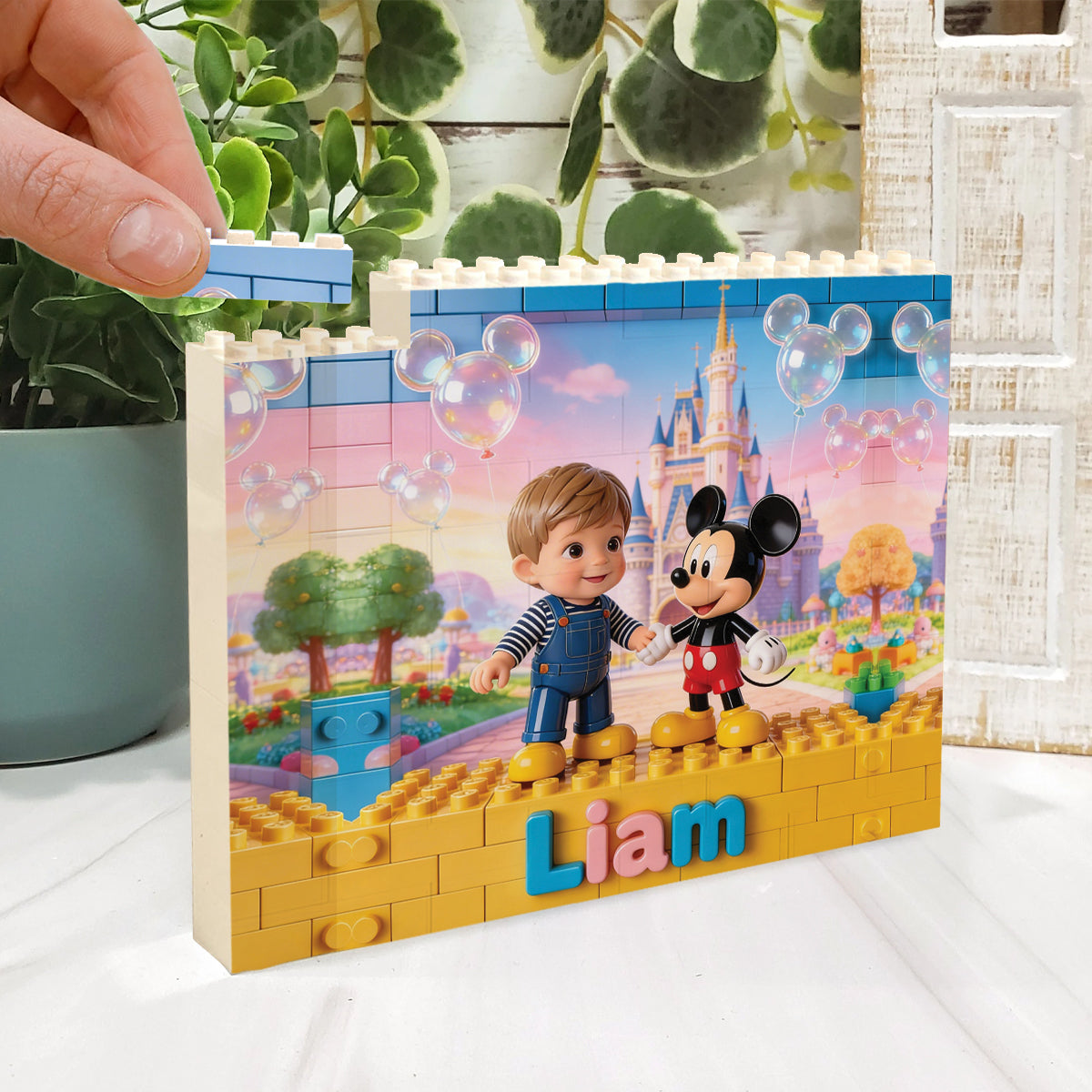 Custom Any Photo - Personalized Mouse One-sided Horizontal Rectangle Building Brick Blocks