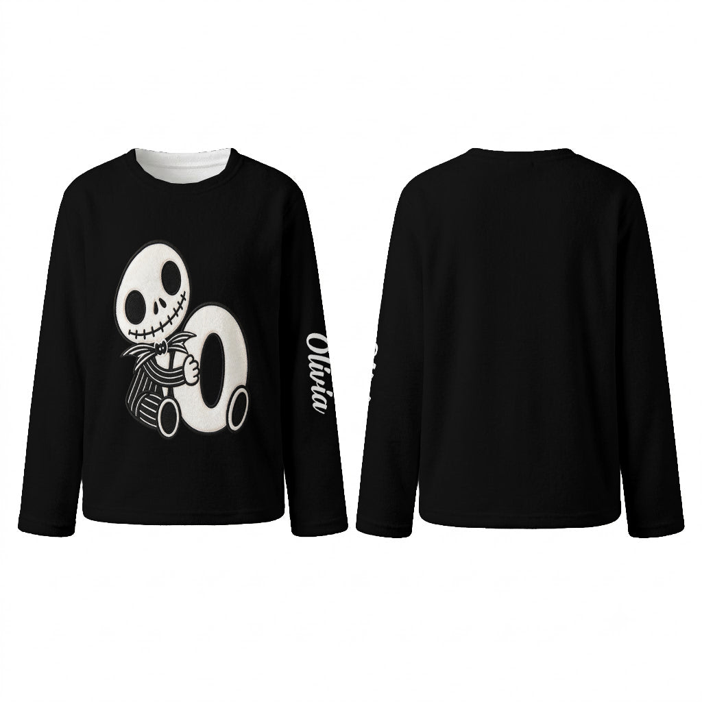 Skeleton Letter - Personalized Nightmare Fleece Lounge Set