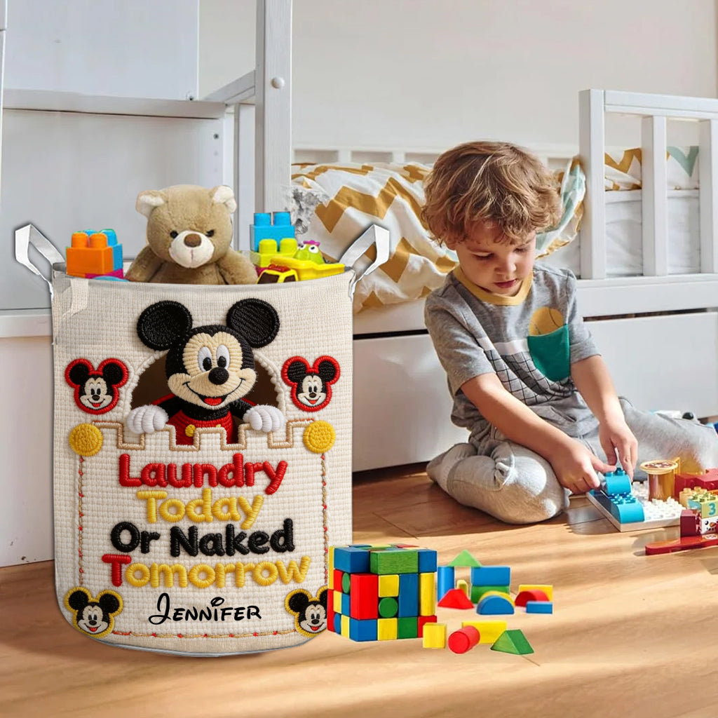 Laudry Today Or Naked Tomorrow - Personalized Mouse Storage Basket