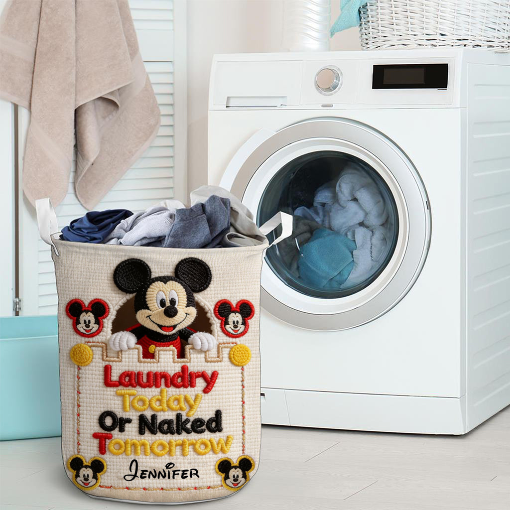 Laudry Today Or Naked Tomorrow - Personalized Mouse Storage Basket