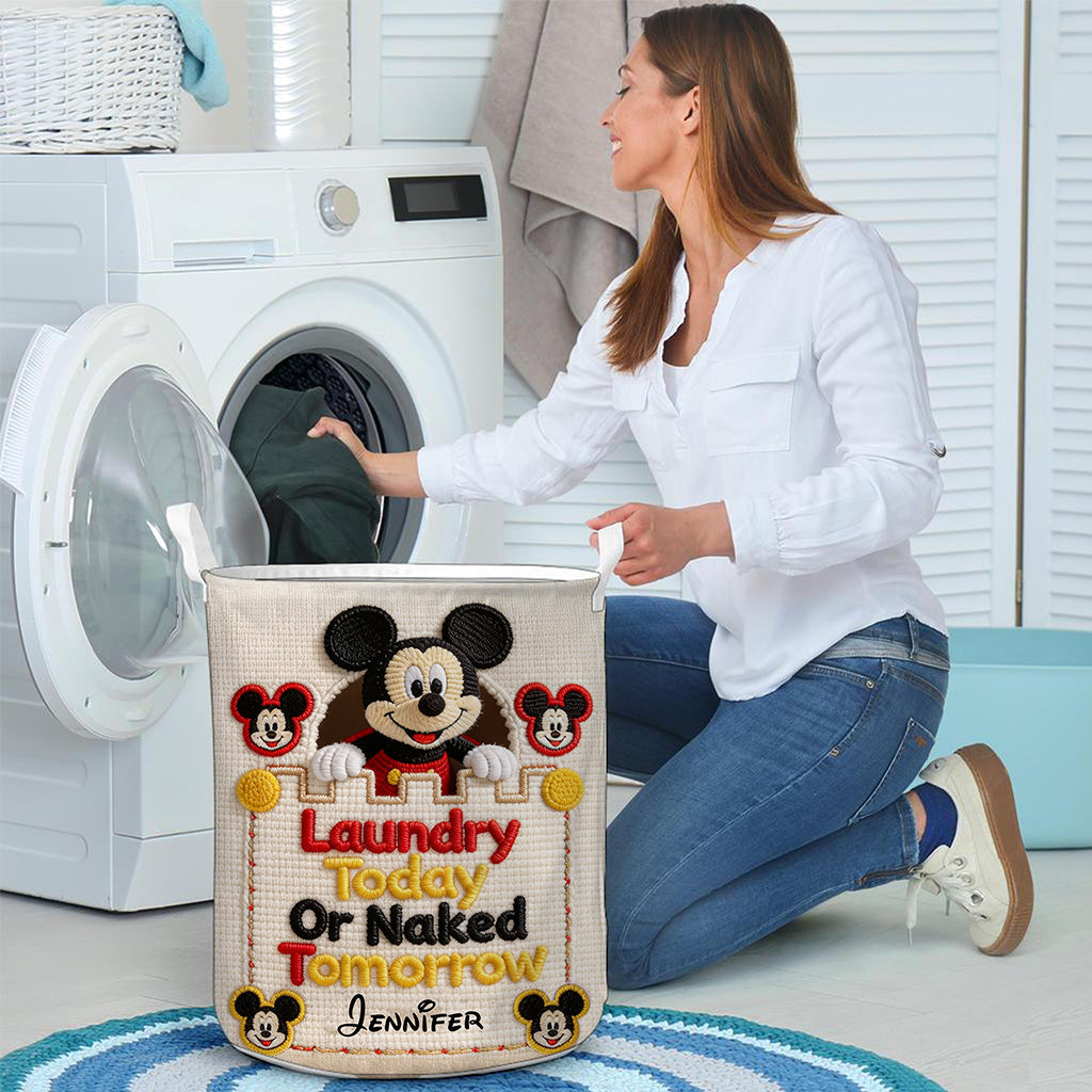 Laudry Today Or Naked Tomorrow - Personalized Mouse Storage Basket